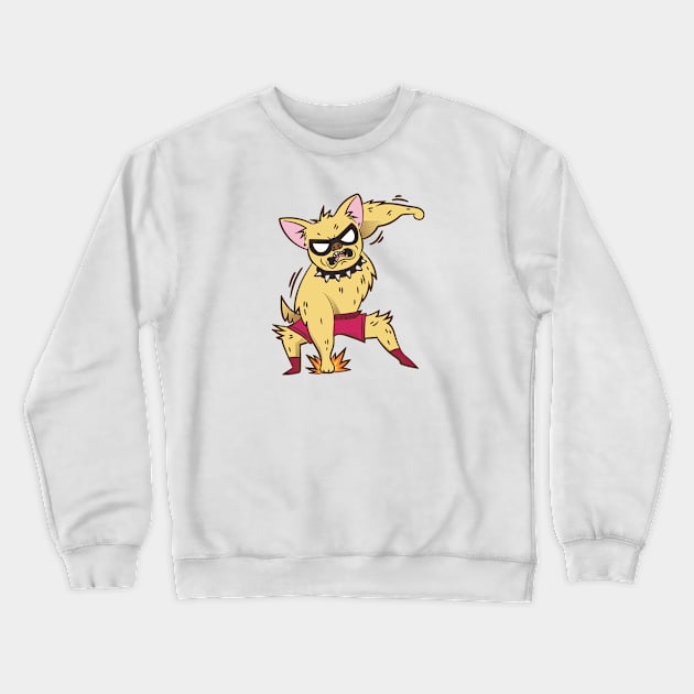 Funny Chihuahua Luchador Wrestler Sketch Drawing Crewneck Sweatshirt by SLAG_Creative